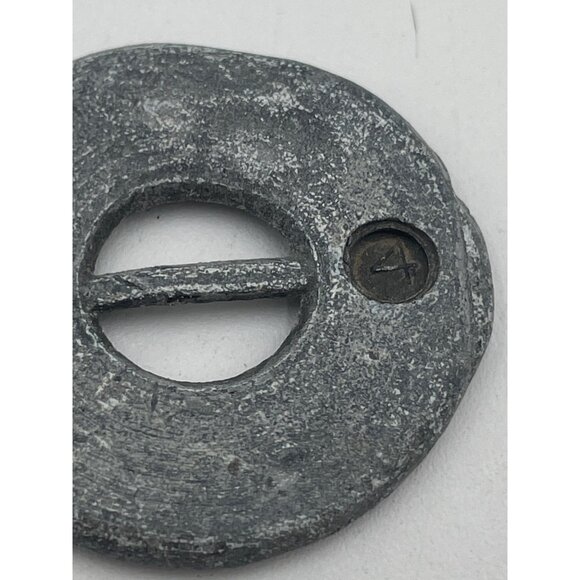 Vintage WWII Lead Metal Button Set With Rustic Patina & Unique Double-Hole Desi - Picture 5 of 5